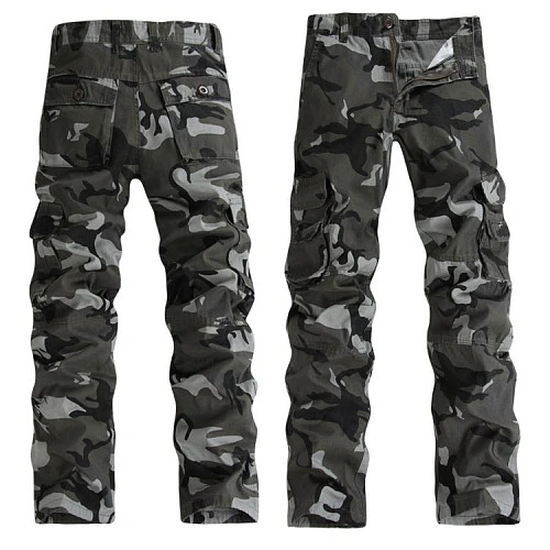 First J04 Cargo Camo мотоджинсы с кевларом, серый камуфляж