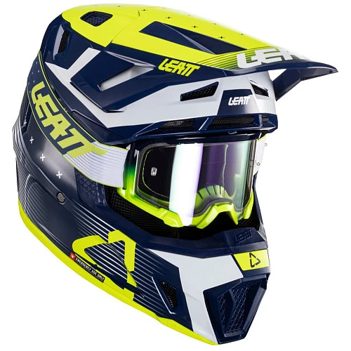 Leatt Kit Moto 7.5 V24 Blue шлем кроссовый + Velocity 4.5 мотоочки