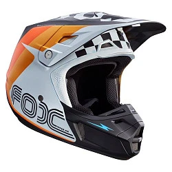 Fox Racing V2 Rohr White шлем кроссовый, бело-оранжево-голубой
