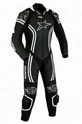 First M650 кожаный комбинезон с защитой, черный