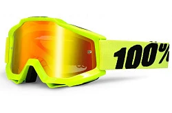 100% Accuri Fluo Yellow Red Mirror Lens мотоочки