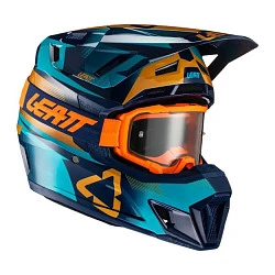 Leatt Kit Moto 7.5 V21 Blue шлем кроссовый + Velocity 4.5 мотоочки (б/у)