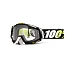 100% Racecraft T2 Clear Lens мотоочки, черно-бело-желтый, прозрачная линза