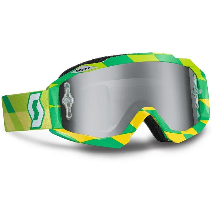 Scott Hustle MX Track Green/Yellow/Silver Chrome Lens мотоочки