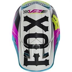 Fox Racing V2 Rohr Teal шлем кроссовый, бирюзово-бело-желтый