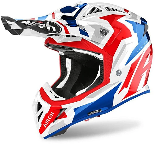 Airoh Aviator Ace Swoop Red/Blue шлем внедорожный, красно-синий