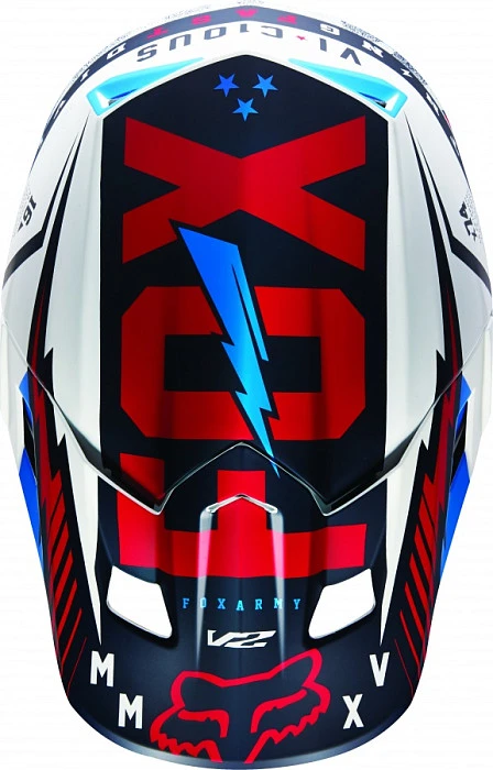 Козырек к шлему Fox V2 Vicious, красно-белый