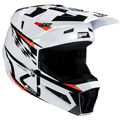 Leatt Kit Moto 3.5 Jr V25 White шлем подростковый + Vizion 2.5s мотоочки