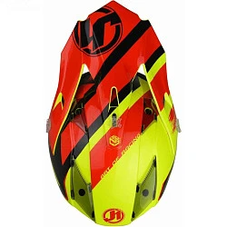Just1 J32 PRO Kick шлем кроссовый, черно-красно-желтый глянцевый