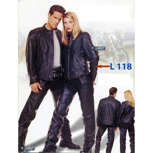 First L118 Куртка женская кожаная короткая, черный