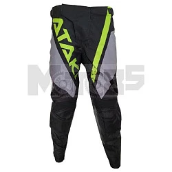 Ataki Impact мотоштаны, черно-серо-салатовый