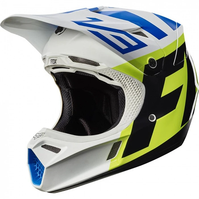 Fox Racing V3 Creo шлем кроссовый, бело-желто-синий