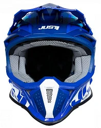 Just1 J18 Hexa White Blue шлем кроссовый