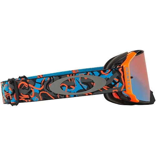 Oakley Airbrake MX Camo Vine Night мотоочки, оранжево-синий, синяя линза