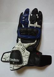 First M02 Star Gloves мотоперчатки кожаные с защитой, город, город, сине-бело-черный