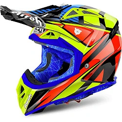 Airoh Aviator 2.2 Double Black шлем внедорожный, красно-сине-желтый