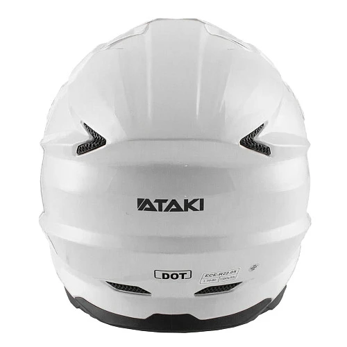 Ataki JK801A Solid шлем кроссовый, белый глянцевый