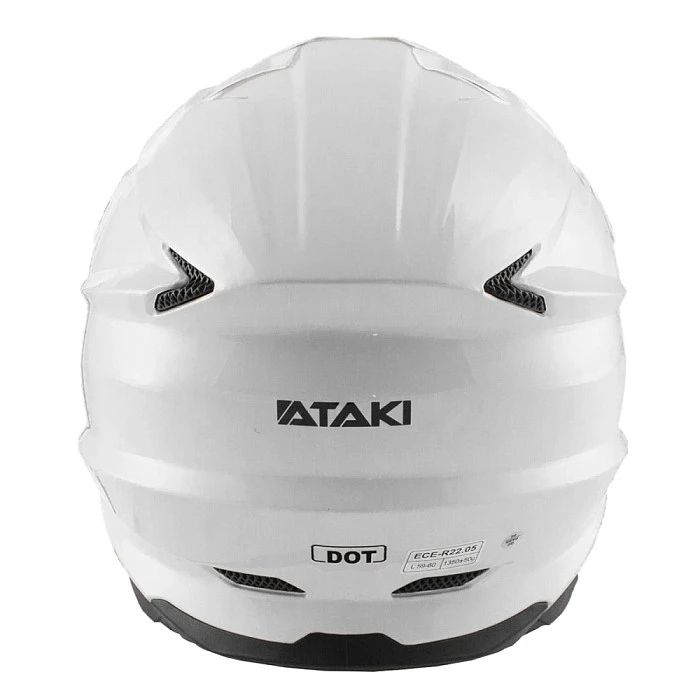 Ataki JK801A Solid шлем кроссовый, белый глянцевый