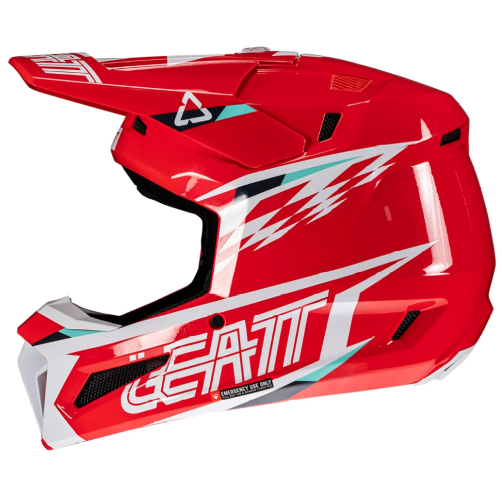 Leatt Kit Moto 3.5 V25 Red шлем кроссовый + Vizion 3.5 мотоочки, красный
