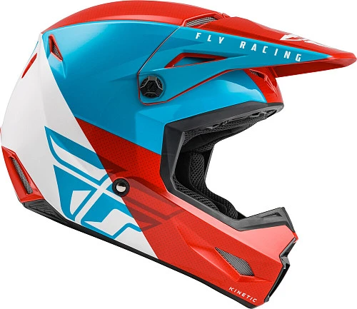 Fly Racing Kinetic Straight Edge шлем кроссовый, красно-бело-синий