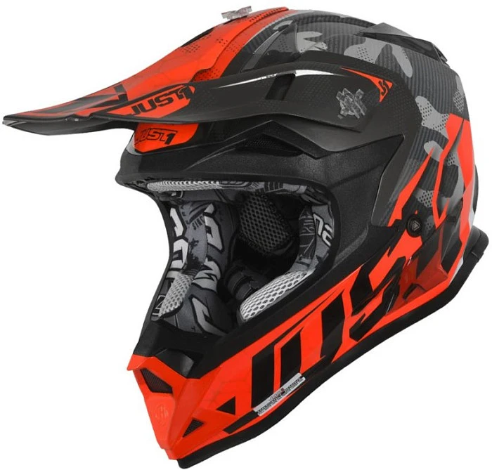Just1 J32 Pro Swat Camo Orange Fluo шлем детский, оранжево-черный