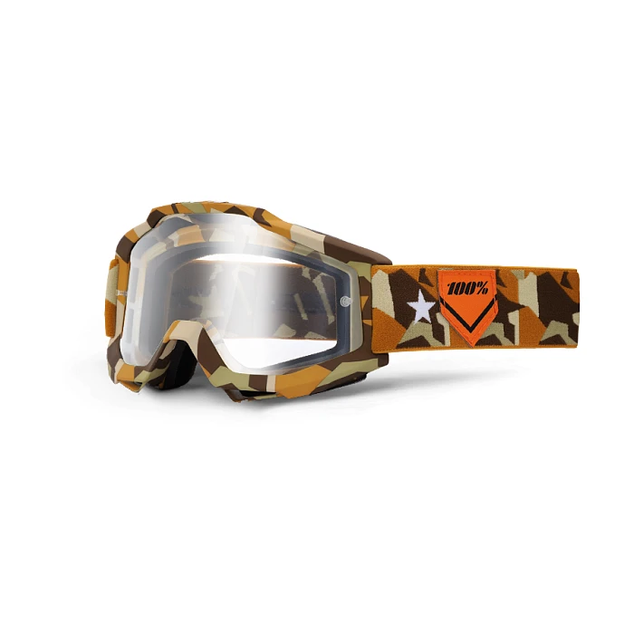 100% Accuri Camosguito Clear Lens мотоочки, оранжевый пятнистый