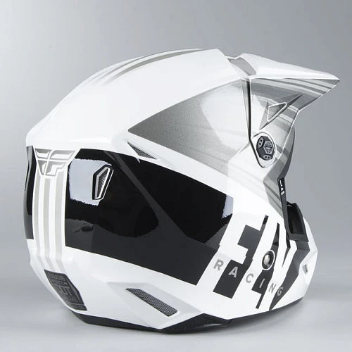 Fly Racing Kinetic K220 2020 шлем кроссовый, бело-серо-черный