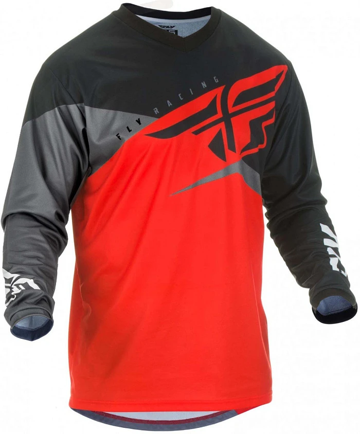 Fly Racing F-16 2019 джерси подростковая, красно-черно-серый