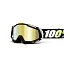 100% Racecraft T2 Mirror Gold Lens мотоочки, черно-бело-желтый, зеркальная золотая линза