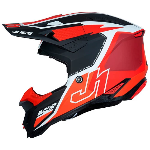 Just1 J40 Flash Red White Black шлем кроссовый, красно-бело-черный