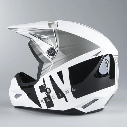 Fly Racing Kinetic K220 2020 шлем кроссовый, бело-серо-черный