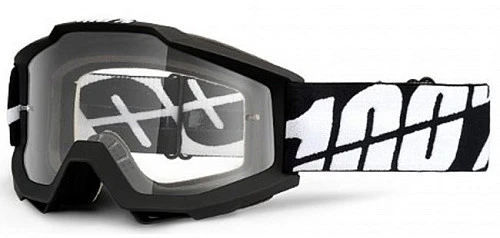 100% Accuri OTG Black Tornado/Clear Lens  мотоочки, черно-белый