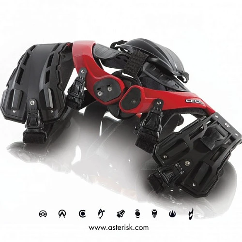 Asterisk Ultra Cell Knee Brace наколенники, черно-красный