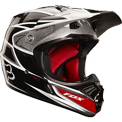 Fox Racing V3 Race шлем кроссовый, черно-серебристый