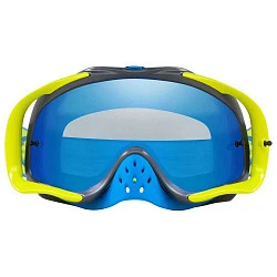 Oakley Crowbar Solid мотоочки, желто-голубой, синяя линза (OO7025-67)