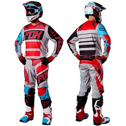 Fox Racing 180 Falcon 2017 комплект, серо-красно-синий