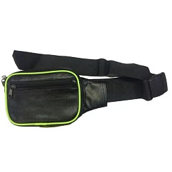 Мотокутюрье сумка на пояс, кожзам, черный