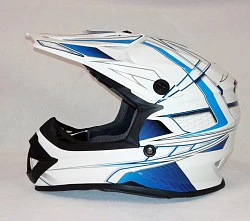 Ataki SC-15 Rift шлем кроссовый детский, бело-синий