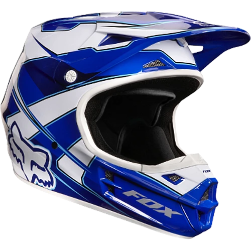 Fox Racing V1 шлем кросс, сине-белый