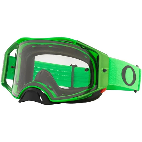 Oakley Airbrake Moto мотоочки зелено-черный, прозрачная линза (OO7046-A8)