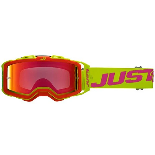 Just1 Nerve Absolute Fluo Yellow/Light Blue/Orange мотоочки, красная линза