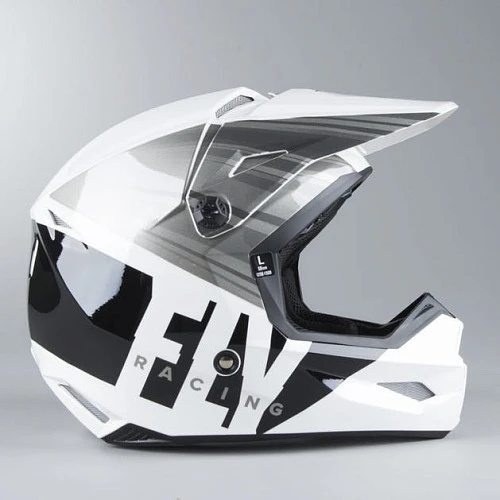Fly Racing Kinetic K220 2020 шлем кроссовый, бело-серо-черный
