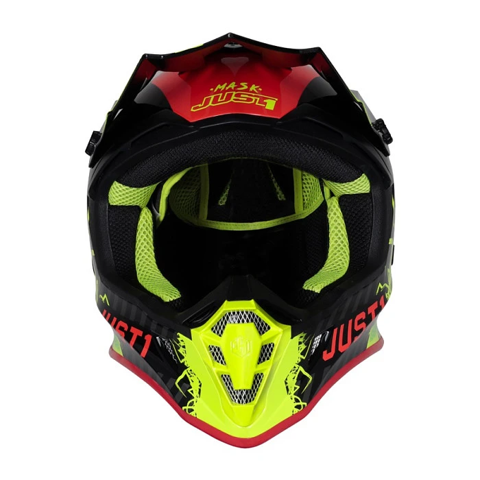 Just1 J38 Mask шлем кроссовый, желто-красно-черный
