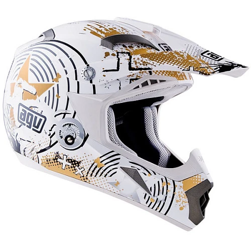 AGV MT-X Freestyle шлем кроссовый, бело-черно-золотой