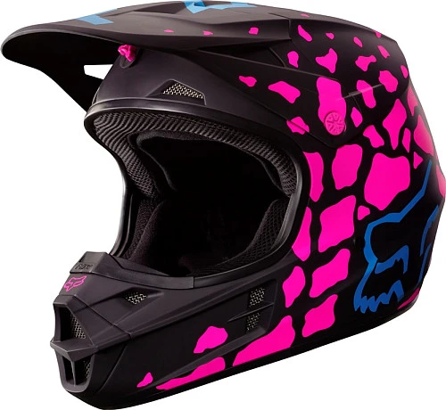 Fox Racing V1 Grav шлем кроссовый, черно-розовый