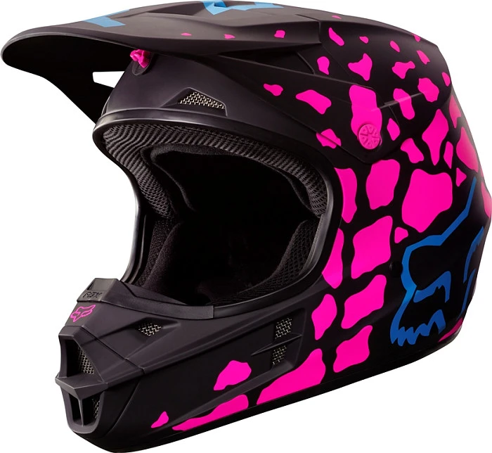 Fox Racing V1 Grav шлем кроссовый, черно-розовый