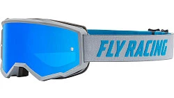 Fly Racing Zone 2020 мотоочки, серо-голубой, синяя зеркальная линза
