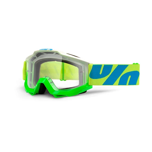 100% Accuri Barracuda Clear Lens мотоочки, салатово-голубой