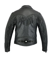 First M784 Косуха кожаная с плетением и бахромой