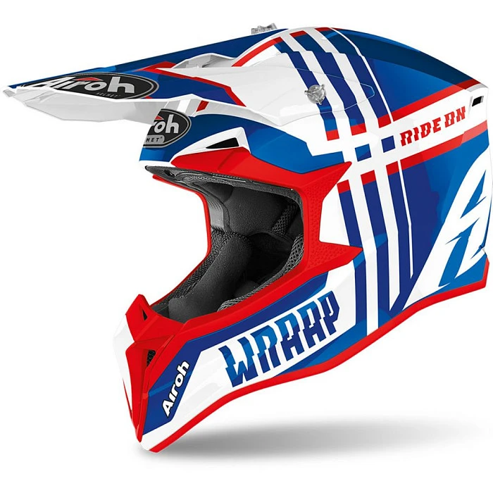 Airoh Wraap Youth Broken Blue/Red шлем кроссовый детский